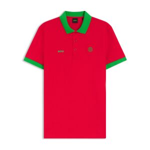 Boss für Herren. 50559263 Padddy-Poloshirt mit roten Flaggendetails (S), Lässig, Baumwolle, Kurzarm Boss für Herren. 50559263 Padddy-Poloshirt mit roten Flaggendetails (S), Lässig, Baumwolle, Kurzarm