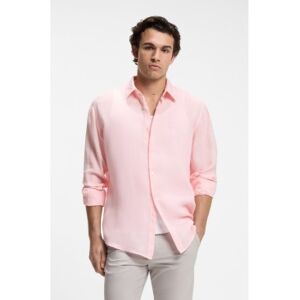 Boss für Herren. 50567579 Relegant 6 rosa Hemd (XL), Lässig, Leinen, Langarm Boss für Herren. 50567579 Relegant 6 rosa Hemd (XL), Lässig, Leinen, Langarm