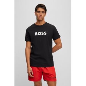 Boss für Herren. 50491706 Schwarzes Kontrast-T-Shirt (M), Lässig, Baumwolle, Kurzarm Boss für Herren. 50491706 Schwarzes Kontrast-T-Shirt (M), Lässig, Baumwolle, Kurzarm