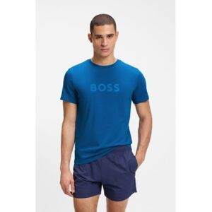 Boss für Herren. 50491706 T-Shirt aus Baumwolljersey mit blauem Logodruck (XL), Lässig, Baumwolle, Kurzarm Boss für Herren. 50491706 T-Shirt aus Baumwolljersey mit blauem Logodruck (XL), Lässig, Baumwolle, Kurzarm