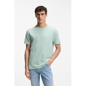 Boss für Herren. 50508243 Türkisfarbenes Logo-Strick-T-Shirt (M), Lässig, Baumwolle, Kurzarm Boss für Herren. 50508243 Türkisfarbenes Logo-Strick-T-Shirt (M), Lässig, Baumwolle, Kurzarm