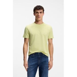 Boss für Herren. 50481923 Beigefarbenes Logo-Strick-T-Shirt (S), Lässig, Baumwolle, Kurzarm Boss für Herren. 50481923 Beigefarbenes Logo-Strick-T-Shirt (S), Lässig, Baumwolle, Kurzarm