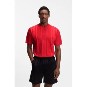 Boss für Herren. 50554645 Rotes strukturiertes gestreiftes T-Shirt (S), Lässig, Baumwolle, Kurzarm Boss für Herren. 50554645 Rotes strukturiertes gestreiftes T-Shirt (S), Lässig, Baumwolle, Kurzarm