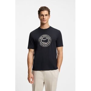 Boss für Herren. 50553648 Strick-T-Shirt navy Illustration (S), Lässig, Baumwolle, Kurzarm, Marine Boss für Herren. 50553648 Strick-T-Shirt navy Illustration (S), Lässig, Baumwolle, Kurzarm, Marine