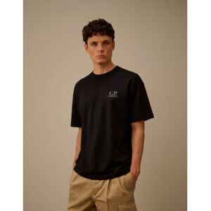 C.P. Company für Herren. 20CMTS086A005100W T-shirt 30/1 Ärmel Logo schwarz (L), Lässig, Baumwolle, Kurzarm C.P. Company für Herren. 20CMTS086A005100W T-shirt 30/1 Ärmel Logo schwarz (L), Lässig, Baumwolle, Kurzarm
