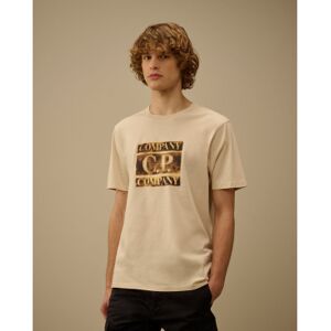 C.P. Company für Herren. 20CMTS141A110579W Verblasstes Logo-T-Shirt beige (M), Lässig, Baumwolle, Kurzarm C.P. Company für Herren. 20CMTS141A110579W Verblasstes Logo-T-Shirt beige (M), Lässig, Baumwolle, Kurzarm