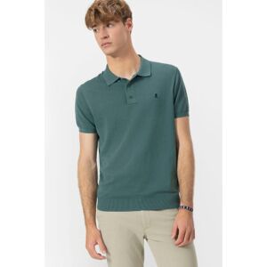 elPulpo für Herren. 11040926443 Grünes Poloshirt aus Kreppstrick (L), Lässig, Baumwolle, Kurzarm elPulpo für Herren. 11040926443 Grünes Poloshirt aus Kreppstrick (L), Lässig, Baumwolle, Kurzarm