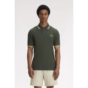 Fred Perry für Herren. M3600 Polo Twin Tipped grün (M), Lässig, Baumwolle, Kurzarm Fred Perry für Herren. M3600 Polo Twin Tipped grün (M), Lässig, Baumwolle, Kurzarm
