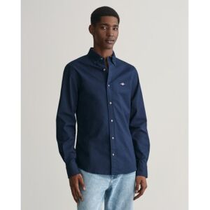 Gant für Herren. 3230115 Slim Fit Oxford Hemd navy mit Gummizug (XL), Lässig, Baumwolle, Klassisch, Langarm Gant für Herren. 3230115 Slim Fit Oxford Hemd navy mit Gummizug (XL), Lässig, Baumwolle, Klassisch, Langarm