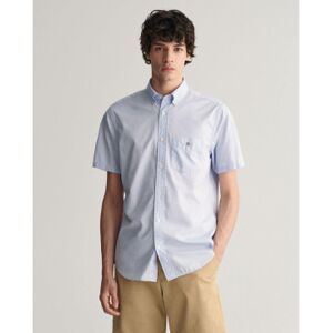 Gant für Herren. 3000101 Regular Fit Kurzarmhemd aus blauer Popeline (4XL), Lässig, Baumwolle Gant für Herren. 3000101 Regular Fit Kurzarmhemd aus blauer Popeline (4XL), Lässig, Baumwolle