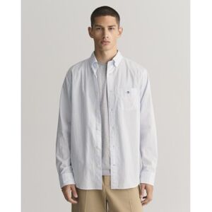 Gant für Herren. 3000130 Regular Fit Hemd aus blau gestreifter Popeline (M), Lässig, Baumwolle, Langarm Gant für Herren. 3000130 Regular Fit Hemd aus blau gestreifter Popeline (M), Lässig, Baumwolle, Langarm