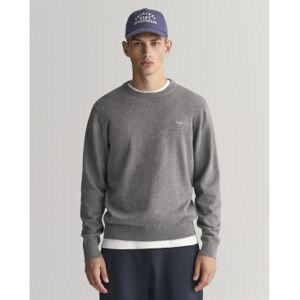 Gant für Herren. 8030561 Klassischer Baumwollpullover mit Rundhalsausschnitt Grau (5XL), Lässig, Baumwolle Gant für Herren. 8030561 Klassischer Baumwollpullover mit Rundhalsausschnitt Grau (5XL), Lässig, Baumwolle