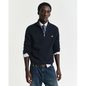 Gant für Herren. 8050603 Marineblauer Pullover mit halbem Reißverschluss (S), Lässig, Baumwolle Gant für Herren. 8050603 Marineblauer Pullover mit halbem Reißverschluss (S), Lässig, Baumwolle
