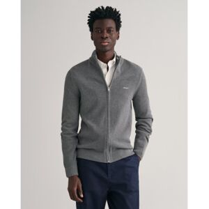 Gant für Herren. 8040524 Graue Strickjacke mit Reißverschluss (M), Lässig, Baumwolle, Langarm Gant für Herren. 8040524 Graue Strickjacke mit Reißverschluss (M), Lässig, Baumwolle, Langarm