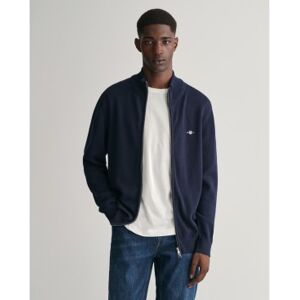 Gant für Herren. 8030164 Zip-Strickjacke Casual Baumwolle Navy (XXL), Lässig, Langarm, Marine Gant für Herren. 8030164 Zip-Strickjacke Casual Baumwolle Navy (XXL), Lässig, Langarm, Marine