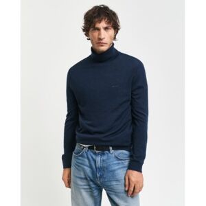 Gant für Herren. 8050207 Rollkragenpullover aus extrafeiner navyfarbener Merinowolle (M), Lässig, Marine Gant für Herren. 8050207 Rollkragenpullover aus extrafeiner navyfarbener Merinowolle (M), Lässig, Marine