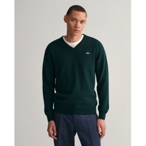 Gant für Herren. 87212 Pullover mit V-Ausschnitt aus feiner grüner Wolle (L), Lässig, Langarm Gant für Herren. 87212 Pullover mit V-Ausschnitt aus feiner grüner Wolle (L), Lässig, Langarm