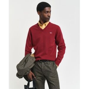 Gant für Herren. 87212 Pullover mit V-Ausschnitt aus sehr feiner burgunderfarbener Schafwolle (M), Lässig, Bordeaux Gant für Herren. 87212 Pullover mit V-Ausschnitt aus sehr feiner burgunderfarbener Schafwolle (M), Lässig, Bordeaux
