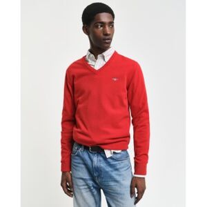 Gant für Herren. 87212 Pullover mit V-Ausschnitt aus sehr feiner roter Schafwolle (L), Lässig Gant für Herren. 87212 Pullover mit V-Ausschnitt aus sehr feiner roter Schafwolle (L), Lässig