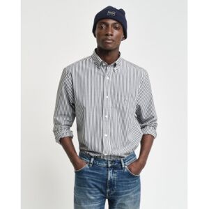 Gant für Herren. 3000130 Hemd Regular Fit schwarz gestreiftes Popeline-Hemd (4XL), Lässig, Baumwolle, Klassisch, Langarm Gant für Herren. 3000130 Hemd Regular Fit schwarz gestreiftes Popeline-Hemd (4XL), Lässig, Baumwolle, Klassisch, Langarm