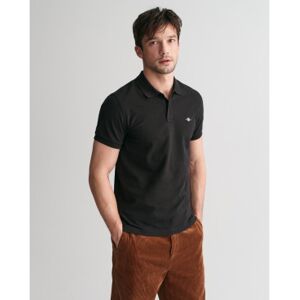 Gant für Herren. 2220 Klassisches schwarzes Baumwoll-Piqué-Poloshirt (XL), Lässig, Baumwolle, Kurzarm Gant für Herren. 2220 Klassisches schwarzes Baumwoll-Piqué-Poloshirt (XL), Lässig, Baumwolle, Kurzarm