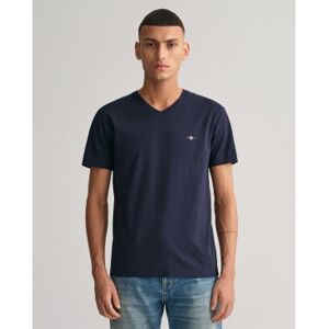 Gant für Herren. 2003186 Shield V-Ausschnitt T-shirt navy (XL), Lässig, Baumwolle, Kurzarm, Marine Gant für Herren. 2003186 Shield V-Ausschnitt T-shirt navy (XL), Lässig, Baumwolle, Kurzarm, Marine