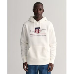 Gant für Herren. 2047082 Archiv Shield Kapuzenpulli weiß (5XL), Lässig, Baumwolle, Langarm Gant für Herren. 2047082 Archiv Shield Kapuzenpulli weiß (5XL), Lässig, Baumwolle, Langarm