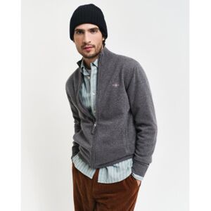 Gant für Herren. 87214 Sehr feine Strickjacke aus Schafwolle mit grauem Reißverschluss (L), Lässig Gant für Herren. 87214 Sehr feine Strickjacke aus Schafwolle mit grauem Reißverschluss (L), Lässig