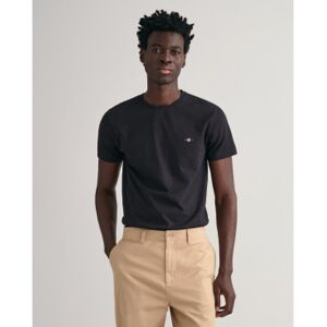 Gant für Herren. 2003185 Slim Fit Shield T-shirt schwarz (M), Lässig, Baumwolle, Kurzarm Gant für Herren. 2003185 Slim Fit Shield T-shirt schwarz (M), Lässig, Baumwolle, Kurzarm