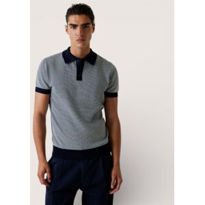 Guess für Herren. M6GR01Z0554 Gestricktes Poloshirt in Navy gestreift (S), Lässig, Baumwolle, Kurzarm, Marine Guess für Herren. M6GR01Z0554 Gestricktes Poloshirt in Navy gestreift (S), Lässig, Baumwolle, Kurzarm, Marine