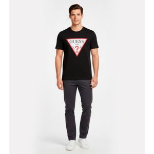 Guess für Herren. M2GI68KBA60 T-shirt Basic Logo Dreieck schwarz (S), Lässig, Polyester, Kurzarm Guess für Herren. M2GI68KBA60 T-shirt Basic Logo Dreieck schwarz (S), Lässig, Polyester, Kurzarm