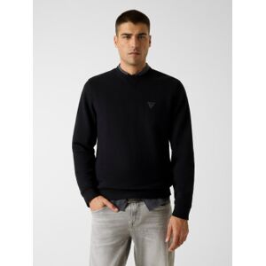 Guess für Herren. M6RQ08KCN01 Sweatshirt mit schwarzem Logoaufnäher (S), Lässig, Baumwolle Guess für Herren. M6RQ08KCN01 Sweatshirt mit schwarzem Logoaufnäher (S), Lässig, Baumwolle