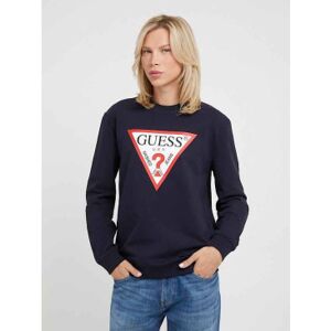 Guess für Herren. M2YQ37K6ZS1 Dreieckiges Sweatshirt mit navyfarbenem Logo (S), Lässig, Baumwolle, Marine Guess für Herren. M2YQ37K6ZS1 Dreieckiges Sweatshirt mit navyfarbenem Logo (S), Lässig, Baumwolle, Marine