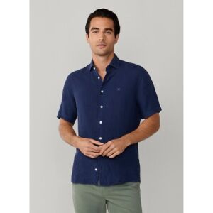 Hackett London für Herren. HM3010633 GMD Leinenhemd navy (L), Lässig, Kurzarm, Marine Hackett London für Herren. HM3010633 GMD Leinenhemd navy (L), Lässig, Kurzarm, Marine
