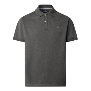 Hackett London für Herren. HM5600089 Polo Jacquard Kragen grau (M), Lässig, Baumwolle, Kurzarm Hackett London für Herren. HM5600089 Polo Jacquard Kragen grau (M), Lässig, Baumwolle, Kurzarm