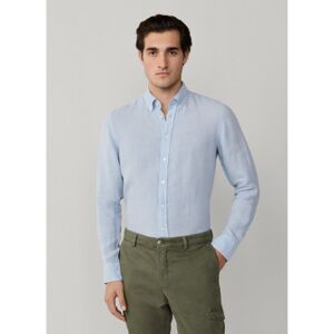 Hackett London für Herren. HM3010635 Tailliertes Leinenhemd blau (S), Lässig, Langarm Hackett London für Herren. HM3010635 Tailliertes Leinenhemd blau (S), Lässig, Langarm