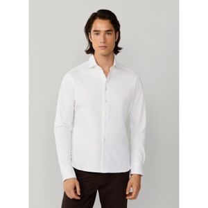Hackett London für Herren. HM3010637 Weißes Piqué-Hemd (XS), Lässig, Baumwolle, Klassisch, Langarm Hackett London für Herren. HM3010637 Weißes Piqué-Hemd (XS), Lässig, Baumwolle, Klassisch, Langarm