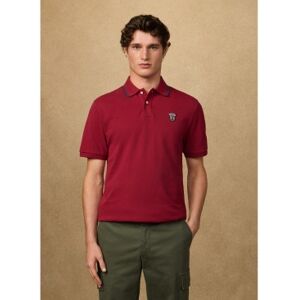 Hackett London für Herren. HM5600082 Poloshirt mit Abzeichen in klassischer Passform rot (L), Lässig, Baumwolle, Kurzarm Hackett London für Herren. HM5600082 Poloshirt mit Abzeichen in klassischer Passform rot (L), Lässig, Baumwolle, Kurzarm