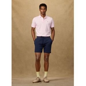 Hackett London für Herren. HM5800078 Fleeceshorts mit marineblauem Logo (L), Lässig, Baumwolle Hackett London für Herren. HM5800078 Fleeceshorts mit marineblauem Logo (L), Lässig, Baumwolle