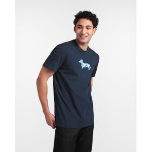 Harmont & Blaine für Herren. IRQ403021055S T-Shirt mit blauem 3D-Dackeldruck (XL), Lässig, Baumwolle, Kurzarm Harmont & Blaine für Herren. IRQ403021055S T-Shirt mit blauem 3D-Dackeldruck (XL), Lässig, Baumwolle, Kurzarm
