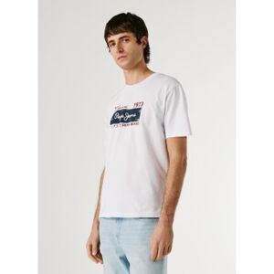 Pepe Jeans für Herren. PM5010361 Grayson T-shirt weiß (S), Lässig, Baumwolle, Kurzarm Pepe Jeans für Herren. PM5010361 Grayson T-shirt weiß (S), Lässig, Baumwolle, Kurzarm