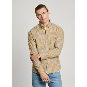 Pepe Jeans für Herren. PM308812 Archie Shirt gelb (M), Lässig, Baumwolle, Langarm, Nachhaltig Pepe Jeans für Herren. PM308812 Archie Shirt gelb (M), Lässig, Baumwolle, Langarm, Nachhaltig