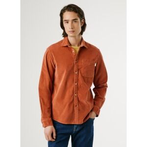 Pepe Jeans für Herren. PM3090844 Clayton orangefarbenes Hemd (XL), Lässig, Baumwolle, Langarm Pepe Jeans für Herren. PM3090844 Clayton orangefarbenes Hemd (XL), Lässig, Baumwolle, Langarm