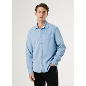 Pepe Jeans für Herren. PM3090844 Clayton blaues Hemd (XL), Lässig, Baumwolle, Langarm Pepe Jeans für Herren. PM3090844 Clayton blaues Hemd (XL), Lässig, Baumwolle, Langarm
