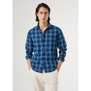 Pepe Jeans für Herren. PM3090823 Corwin blaues Hemd (S), Lässig, Baumwolle, Langarm Pepe Jeans für Herren. PM3090823 Corwin blaues Hemd (S), Lässig, Baumwolle, Langarm