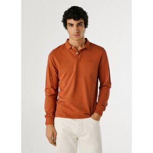 Pepe Jeans für Herren. PM542213 Neu Oliver orangefarbenes Poloshirt (M), Lässig, Baumwolle, Langarm Pepe Jeans für Herren. PM542213 Neu Oliver orangefarbenes Poloshirt (M), Lässig, Baumwolle, Langarm