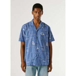 Pepe Jeans für Herren. PM3091207 Perto blaues Hemd (M), Lässig, Baumwolle, Kurzarm, Marine Pepe Jeans für Herren. PM3091207 Perto blaues Hemd (M), Lässig, Baumwolle, Kurzarm, Marine