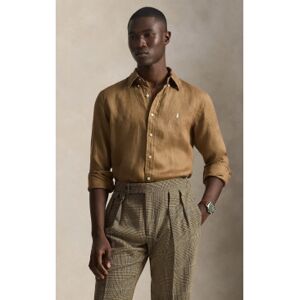 Polo Ralph Lauren für Herren. 710966294505 Maßgeschneidertes braunes Leinenhemd (S), Lässig, Langarm Polo Ralph Lauren für Herren. 710966294505 Maßgeschneidertes braunes Leinenhemd (S), Lässig, Langarm