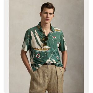 Polo Ralph Lauren für Herren. 710971786001 Classic Fit Segelboot grünes Poloshirt (M), Lässig, Baumwolle, Kurzarm Polo Ralph Lauren für Herren. 710971786001 Classic Fit Segelboot grünes Poloshirt (M), Lässig, Baumwolle, Kurzarm