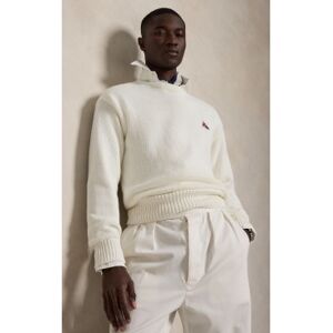 Polo Ralph Lauren für Herren. 710B17552001 Weißer Relaxed Fit Pullover aus Baumwolle mit Stickerei (S), Lässig, Langarm Polo Ralph Lauren für Herren. 710B17552001 Weißer Relaxed Fit Pullover aus Baumwolle mit Stickerei (S), Lässig, Langarm